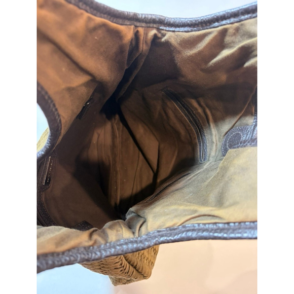 Banana Republic Woven Tote Bag Brown Boho Slouchy Shoulder Large - Picture 4 of 8